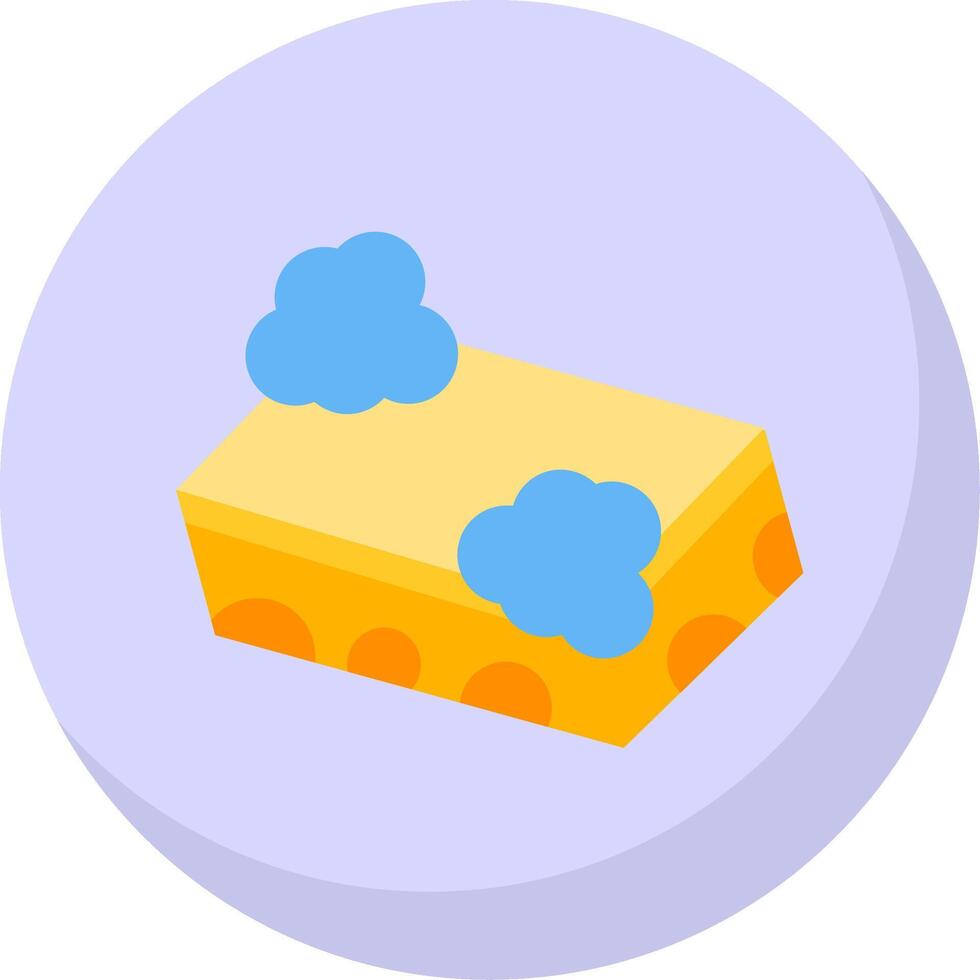 Sponge Glyph Flat Bubble Icon vector