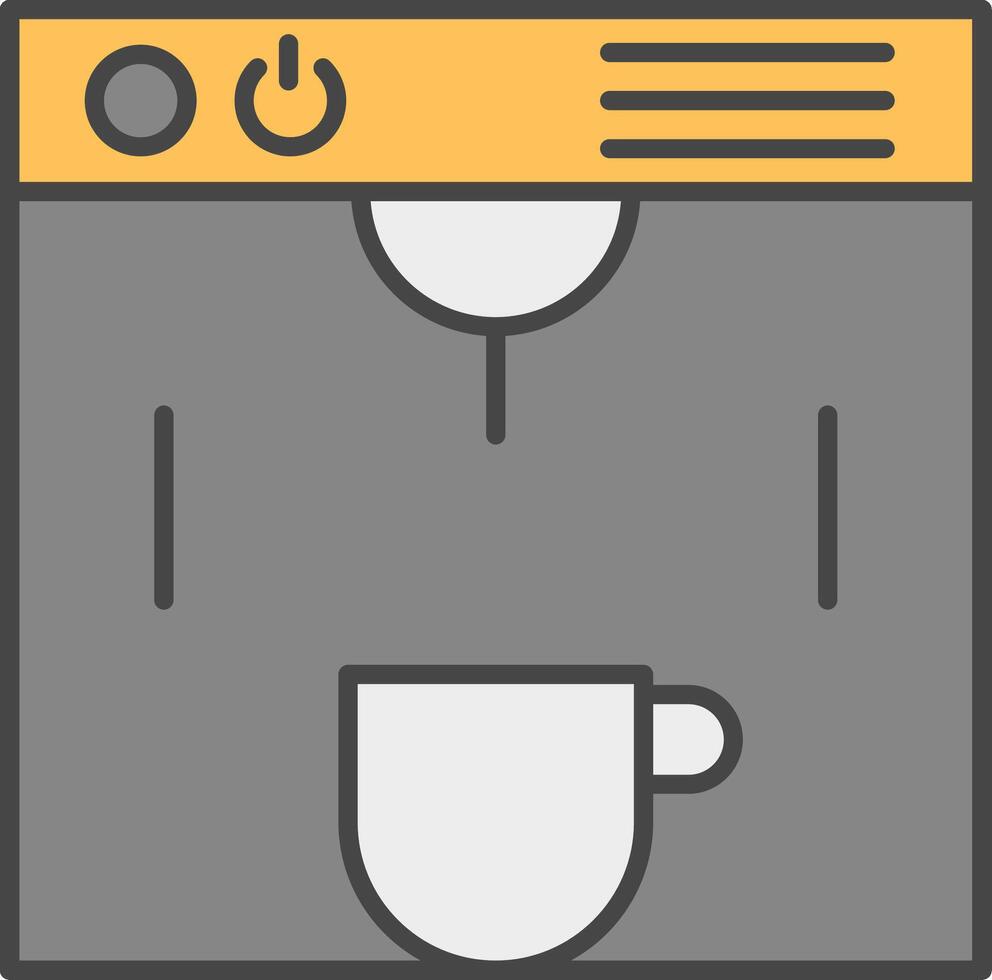 Coffe Maker Line Filled Light Icon vector