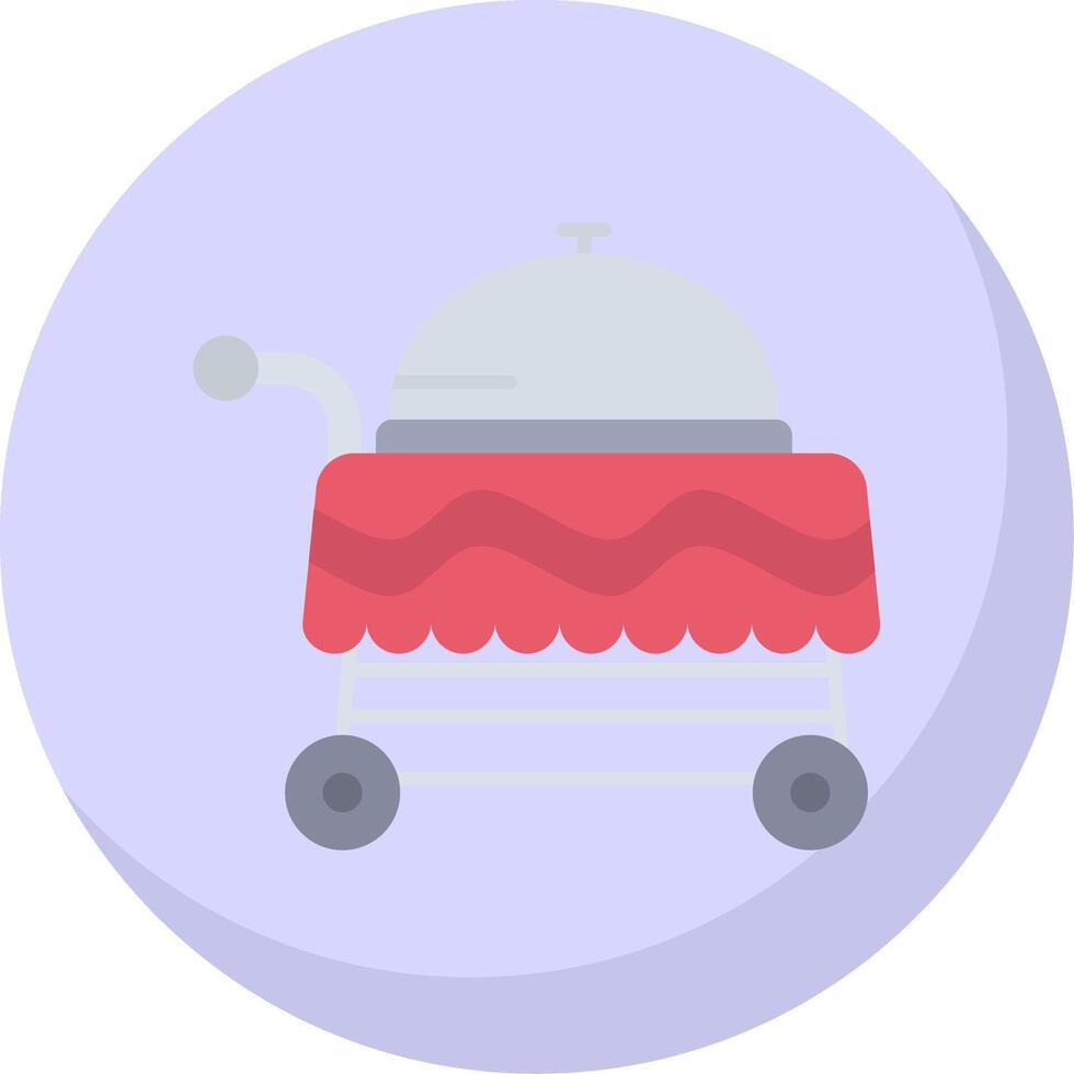 Cart Glyph Flat Bubble Icon vector