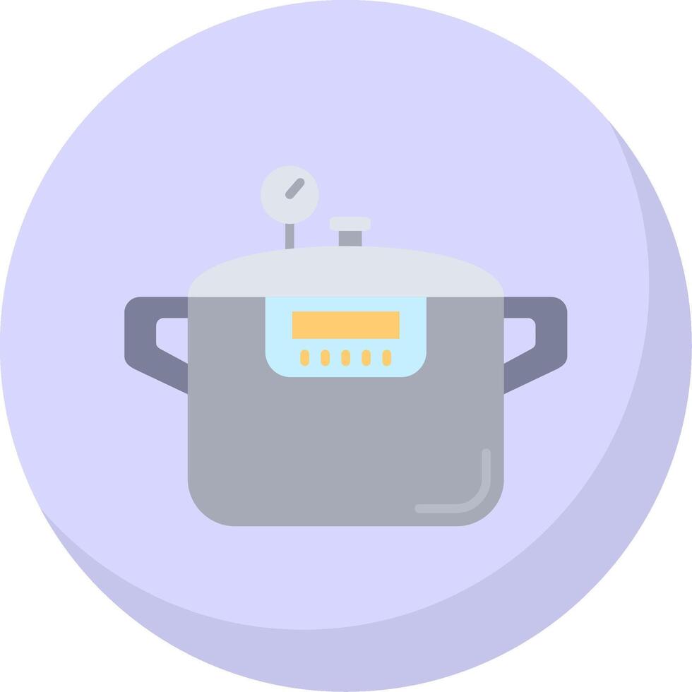 Pressure cooker Glyph Flat Bubble Icon vector