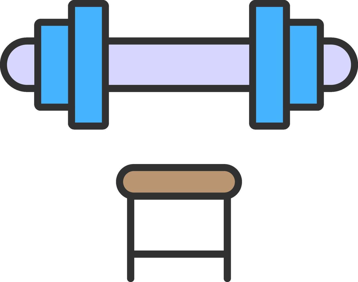 Dumbbell Line Filled Light Icon vector