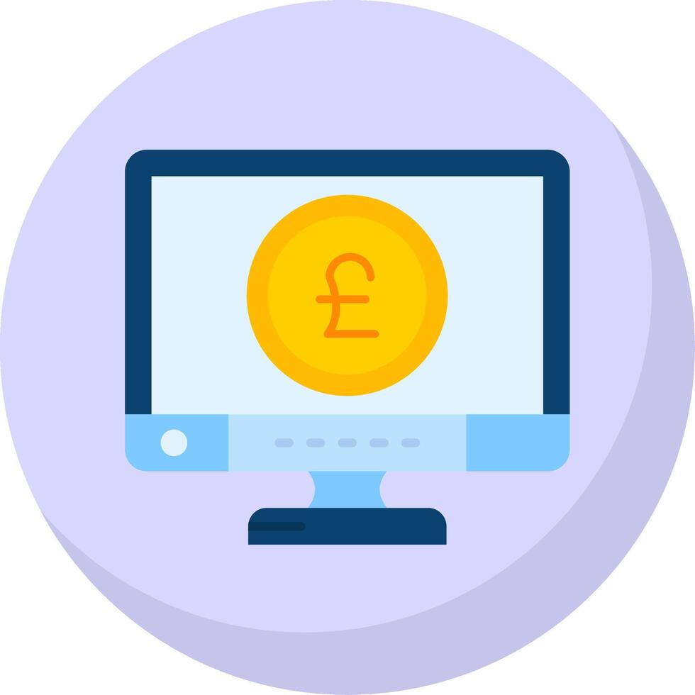 Pound Glyph Flat Bubble Icon vector
