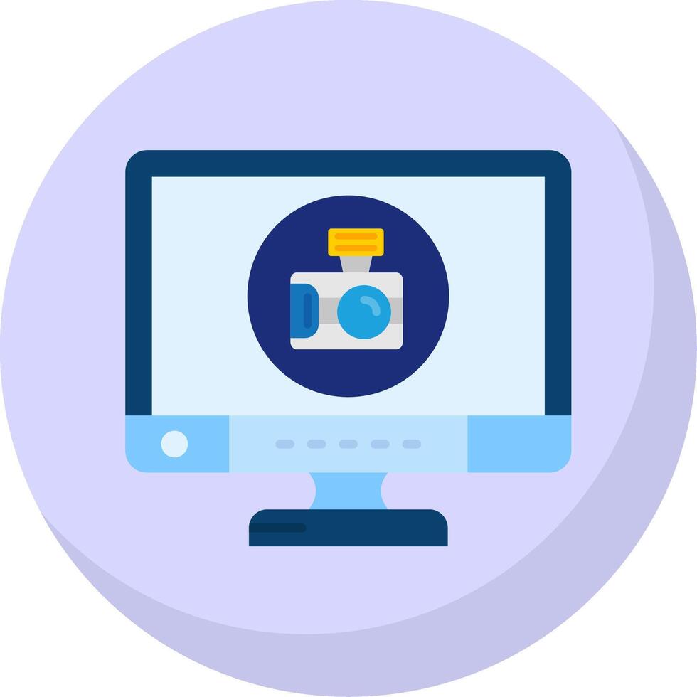Camera Glyph Flat Bubble Icon vector