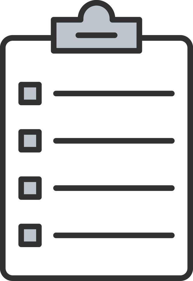 Clipboard Line Filled Light Icon vector