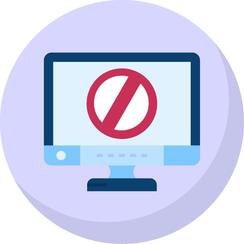 Ban Glyph Flat Bubble Icon vector
