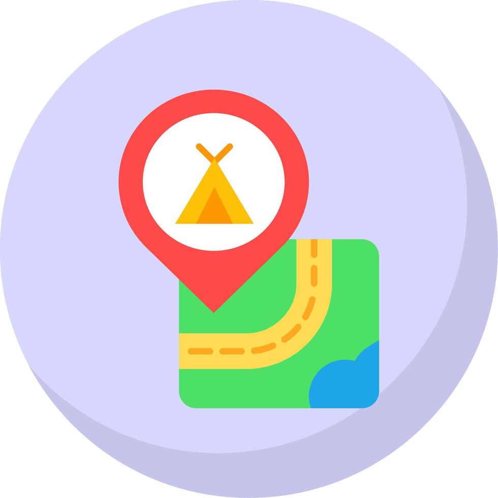 Caming Glyph Flat Bubble Icon vector
