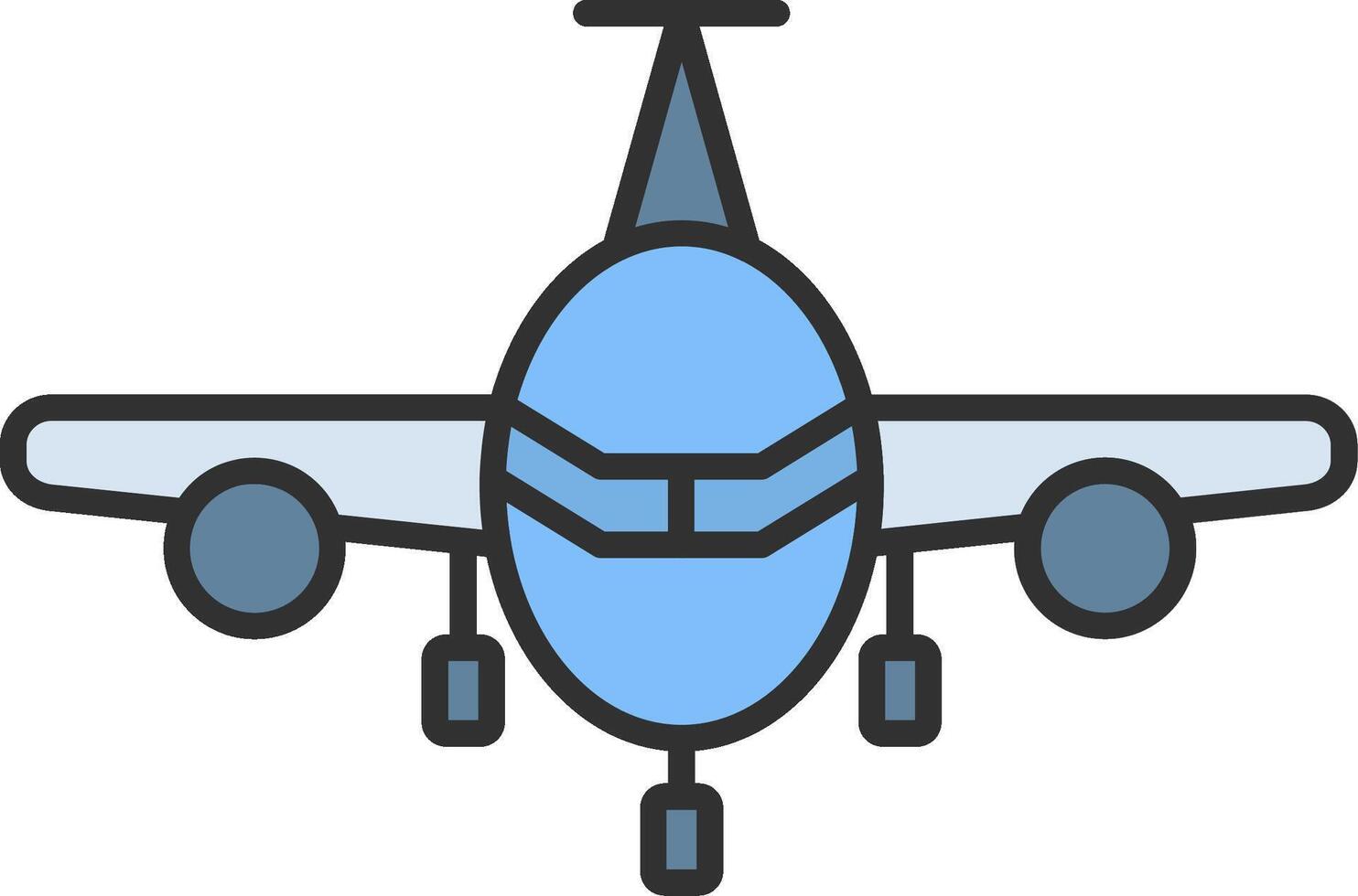 avión línea lleno ligero icono vector