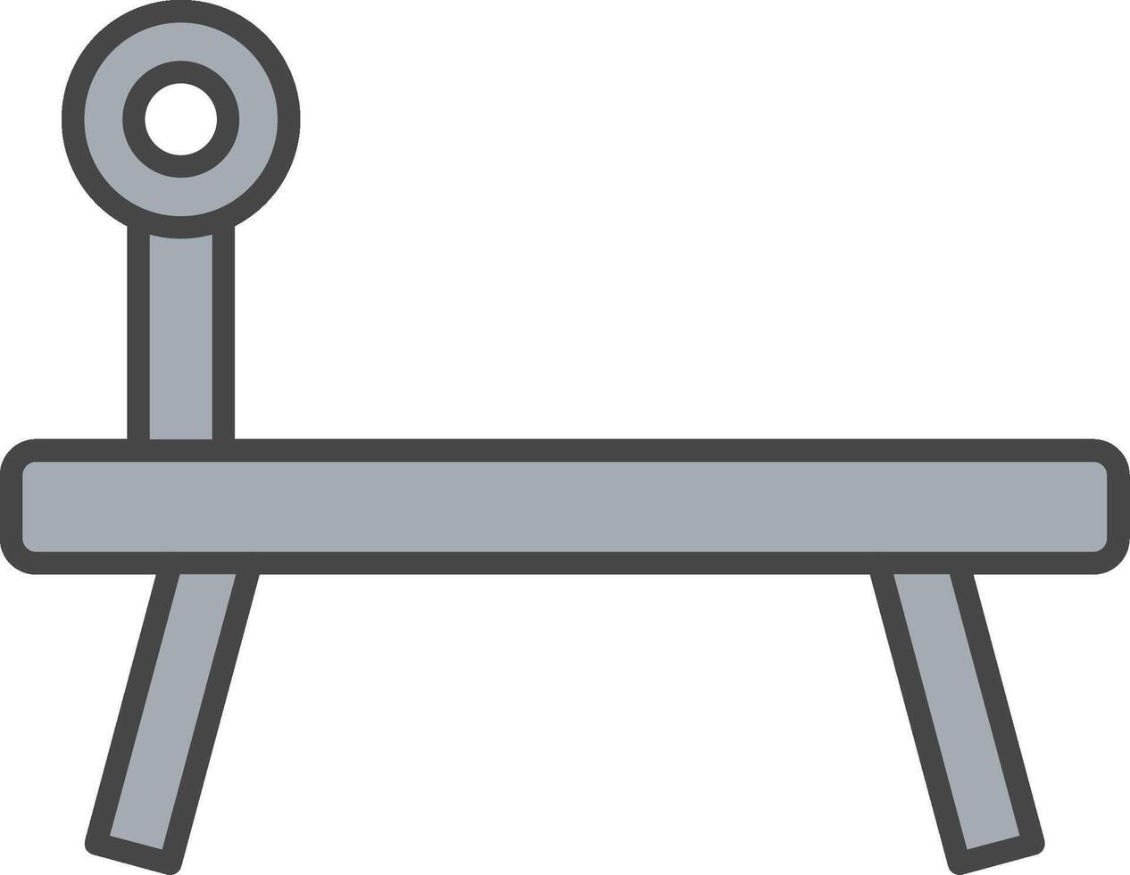 Bench Press Line Filled Light Icon vector