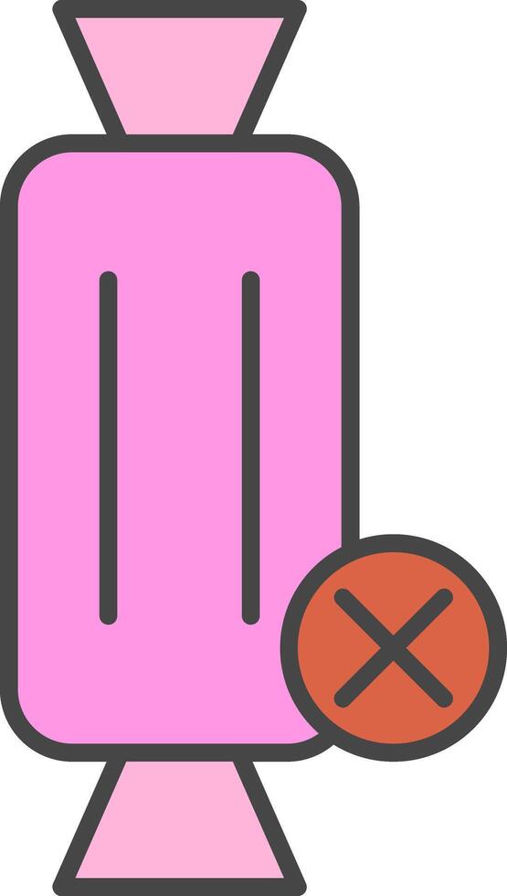 No Sweets Line Filled Light Icon vector