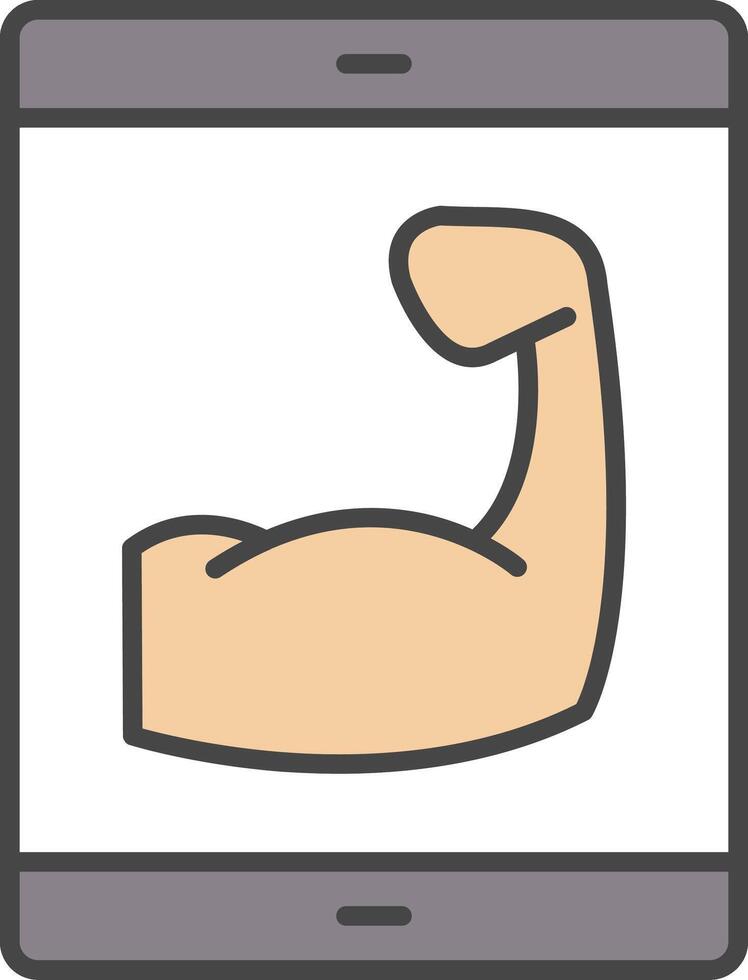 Fitness App Line Filled Light Icon vector