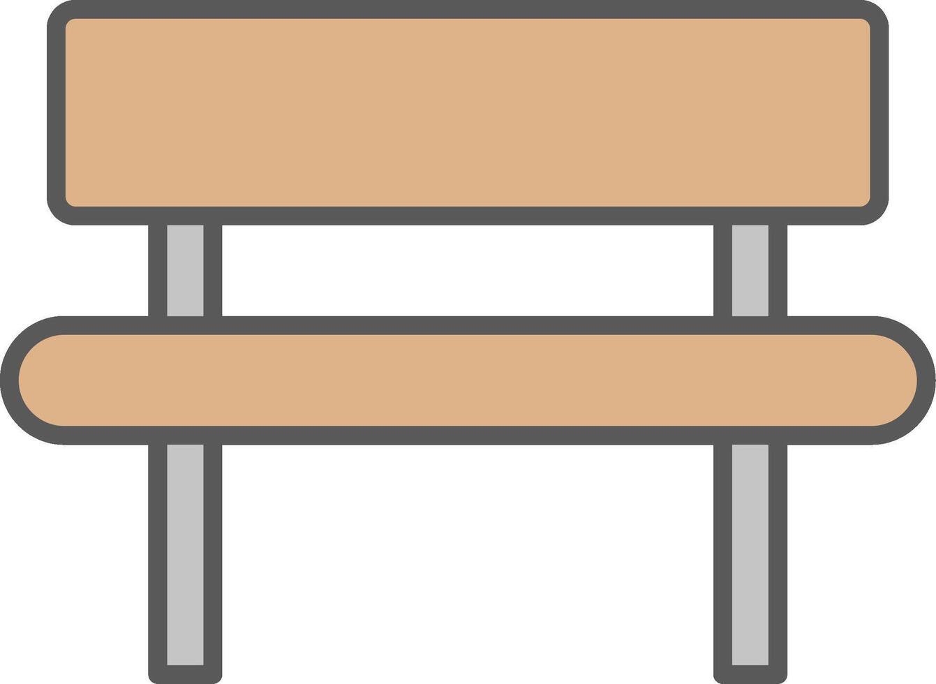 Bench Line Filled Light Icon vector