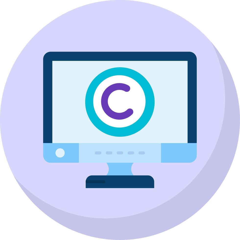 Copyright Glyph Flat Bubble Icon vector