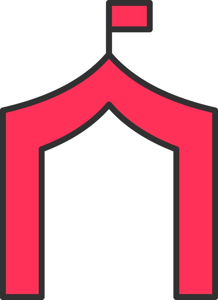 Circus Tent Line Filled Light Icon vector