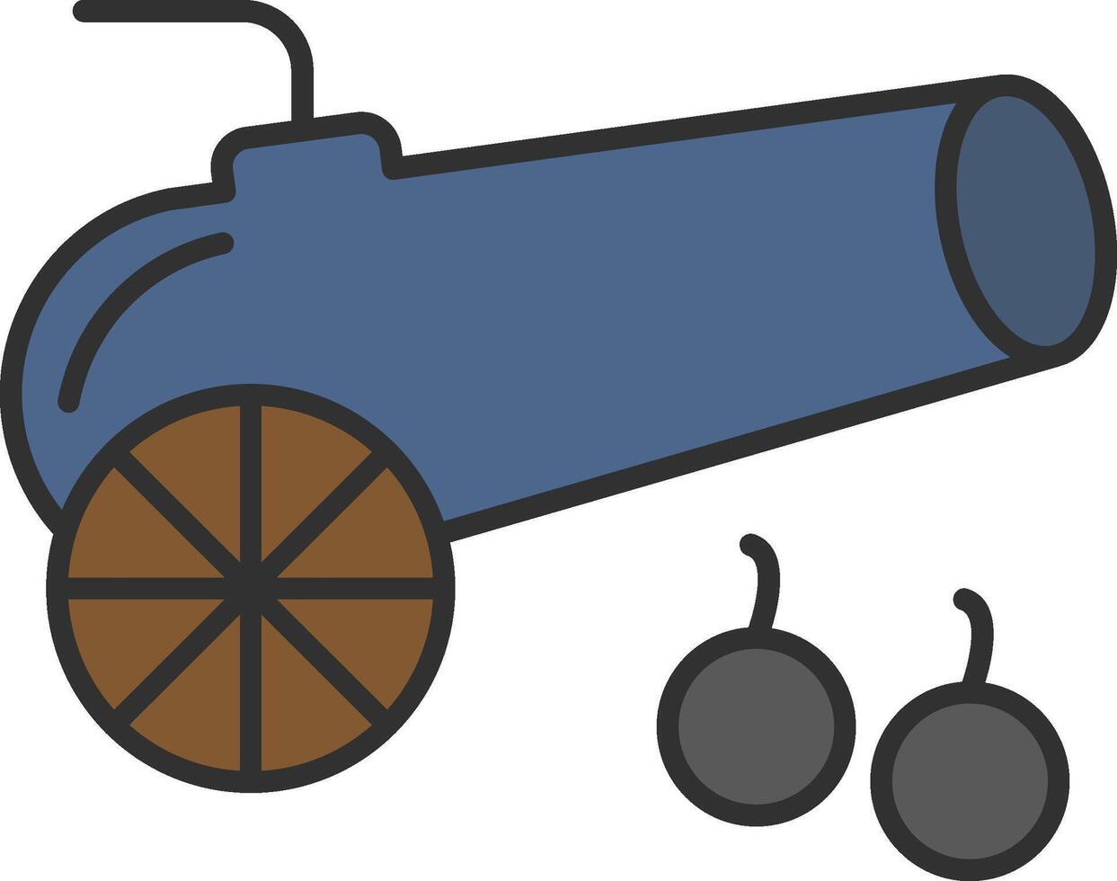 Cannon Line Filled Light Icon vector