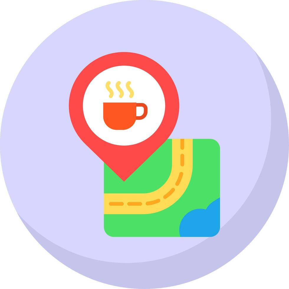 Coffee Glyph Flat Bubble Icon vector