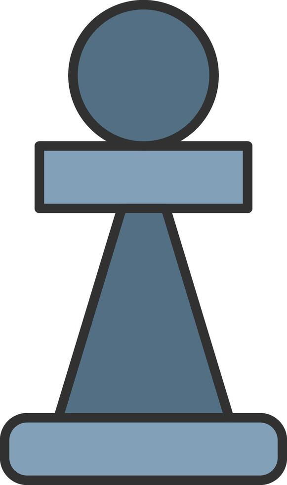 Pawn Line Filled Light Icon vector