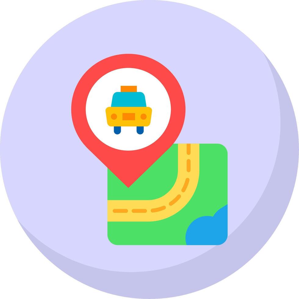 Taxi Glyph Flat Bubble Icon vector