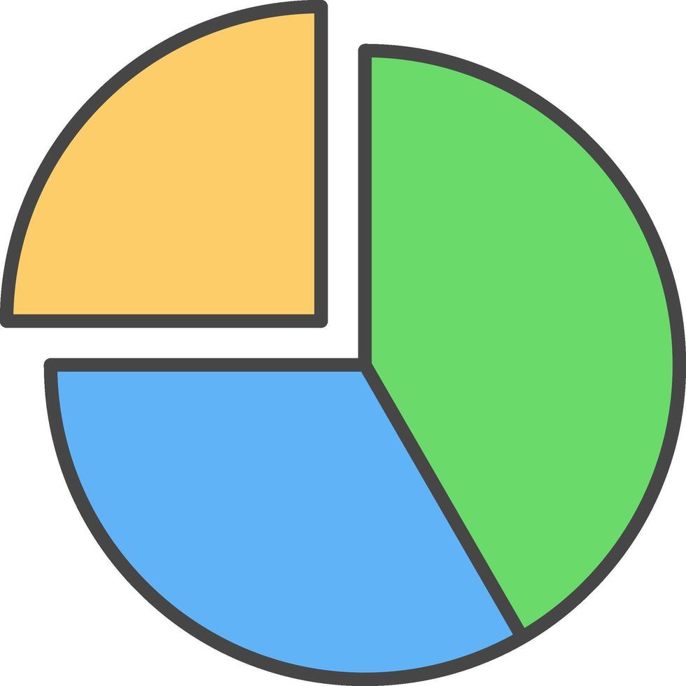 Pie Chart Line Filled Light Icon vector