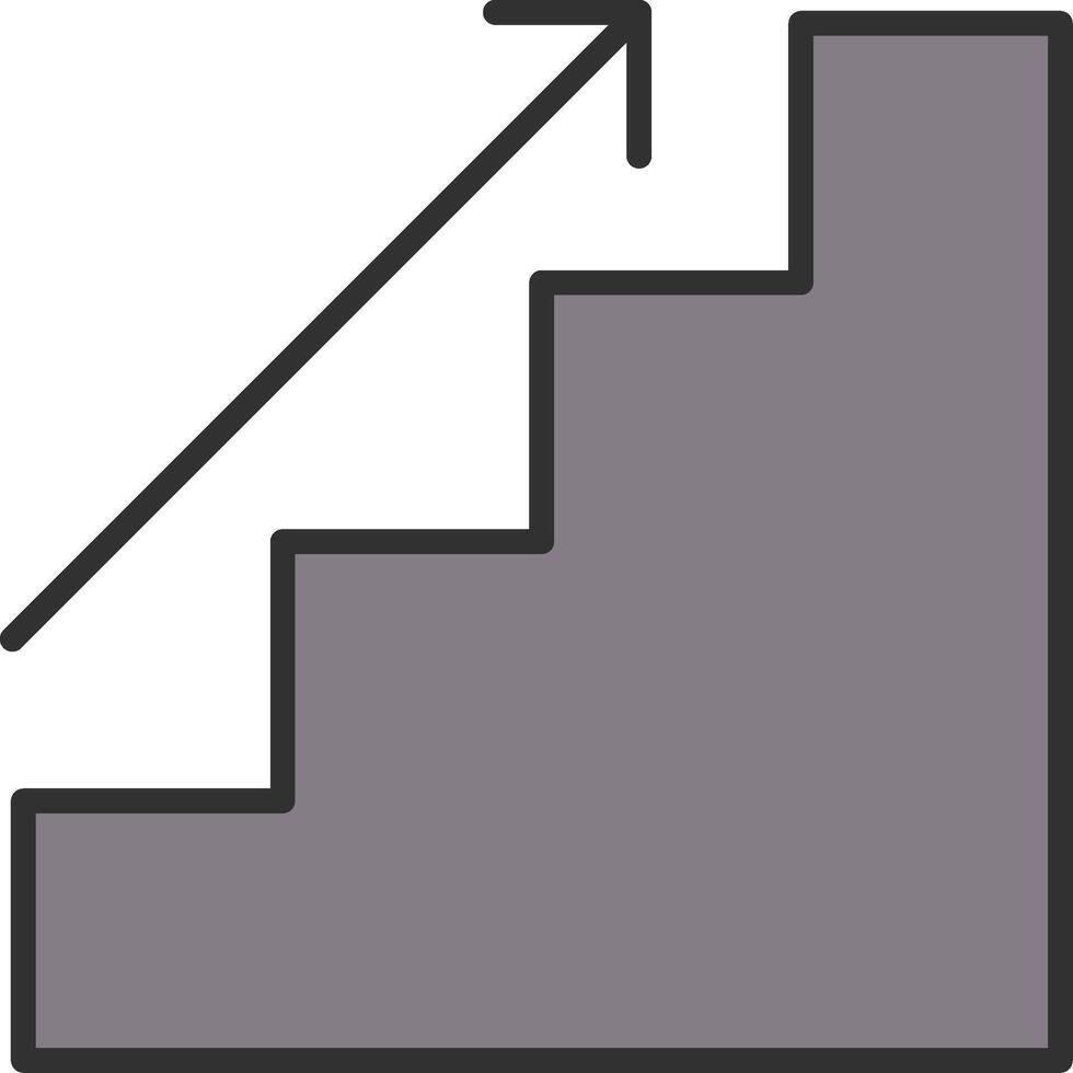 escalera línea lleno ligero icono vector