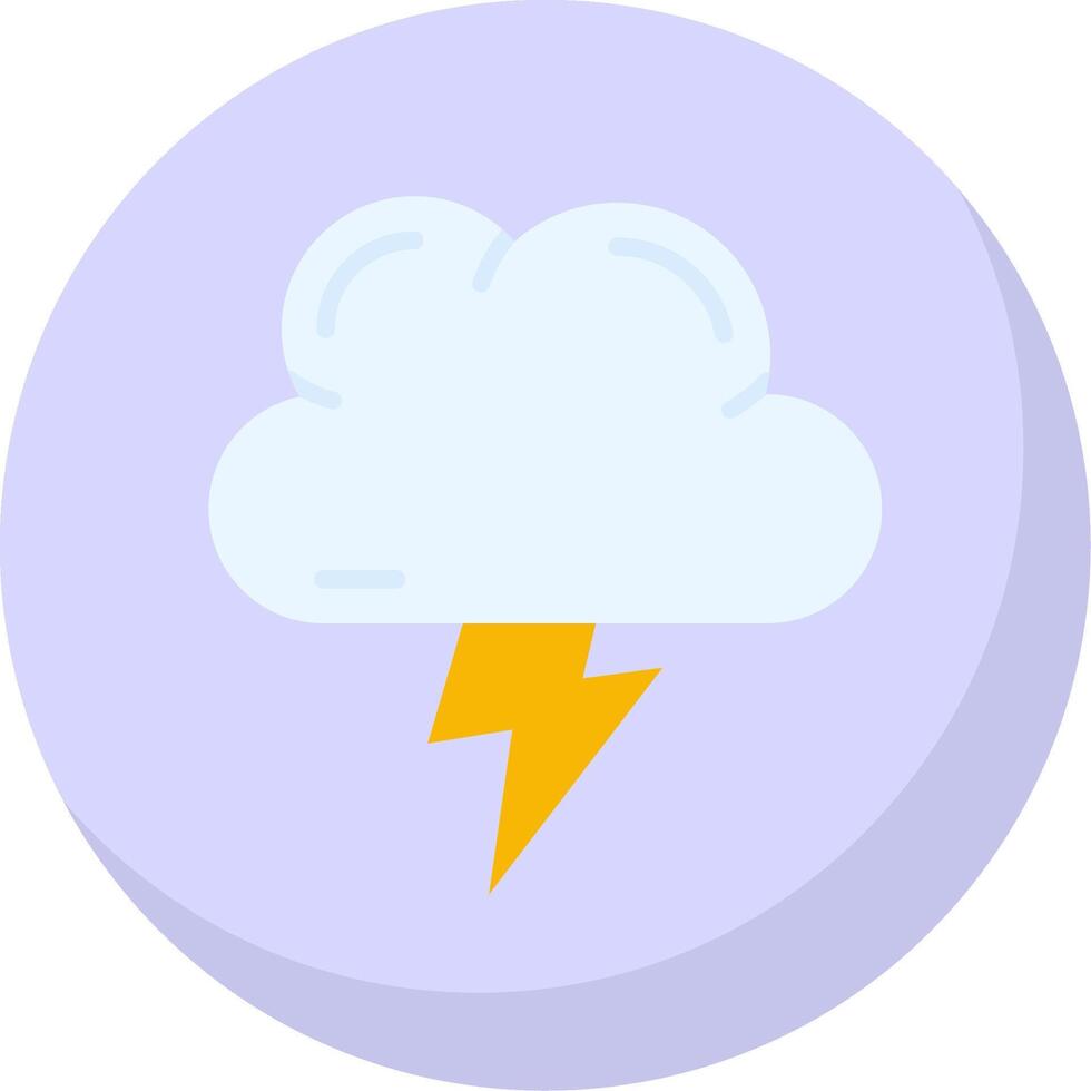 Lightning Glyph Flat Bubble Icon vector