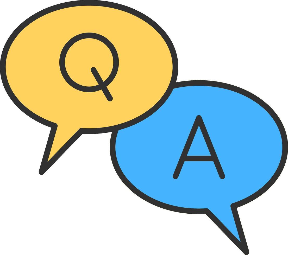 Question And Answer Line Filled Light Icon vector