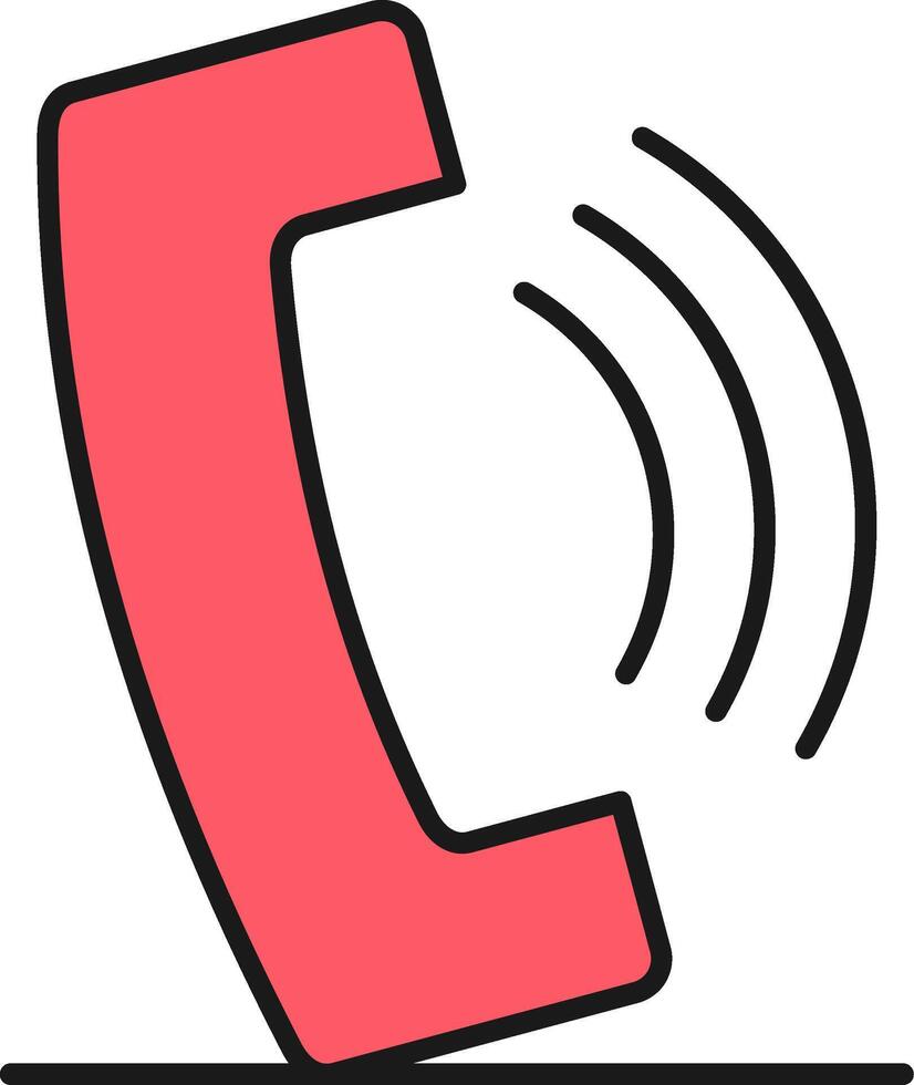 Phone Call Line Filled Light Icon vector