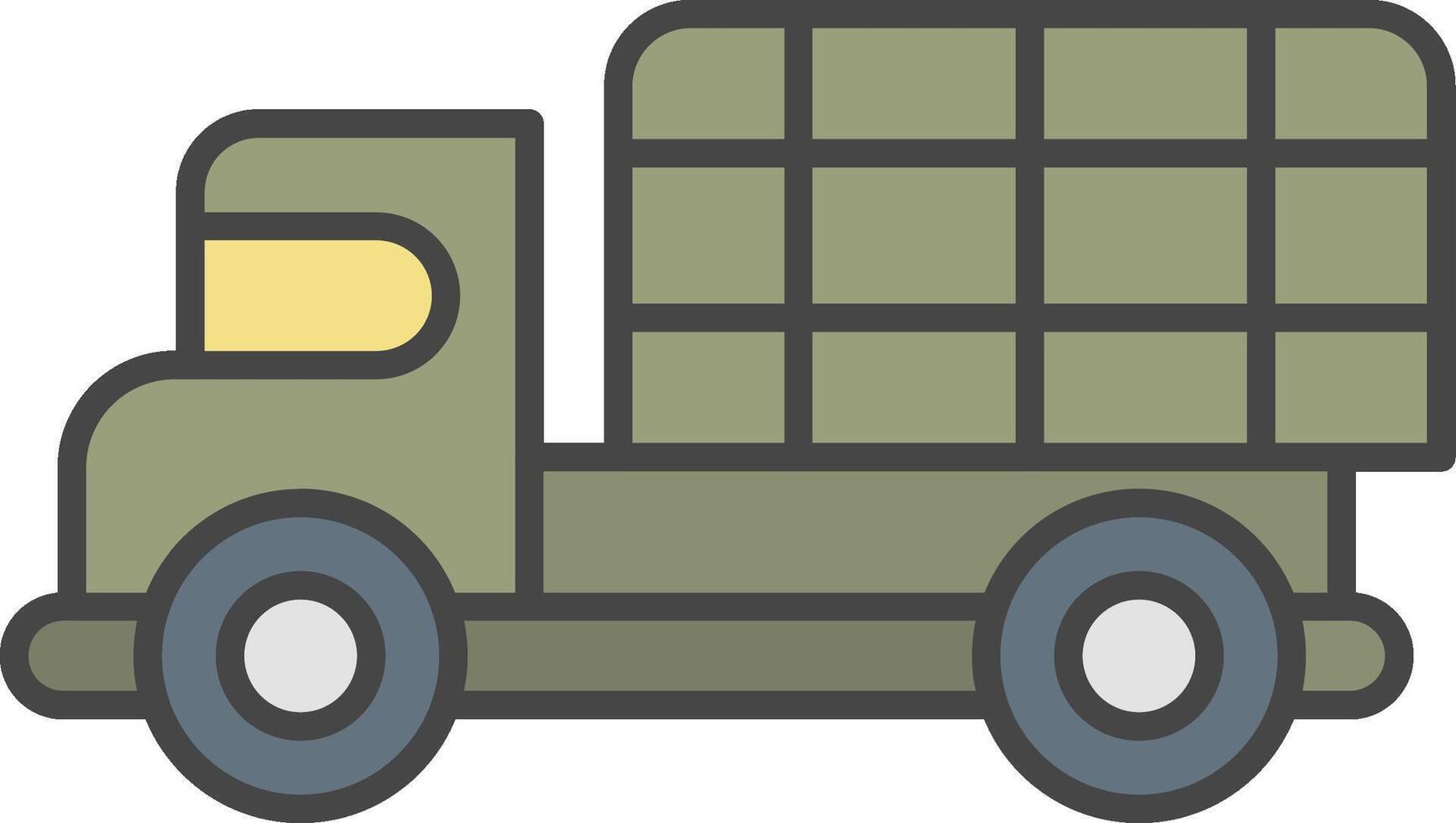 Military Truck Line Filled Light Icon vector