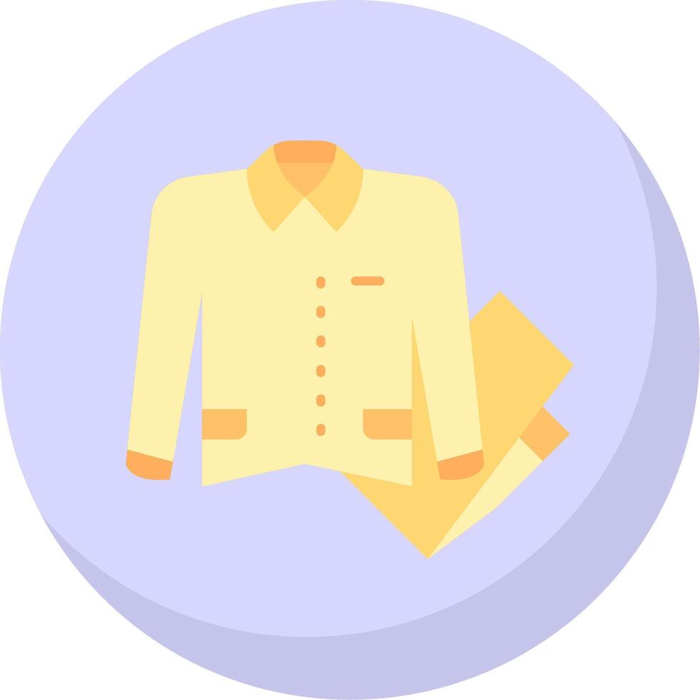 Sleepwear Glyph Flat Bubble Icon vector