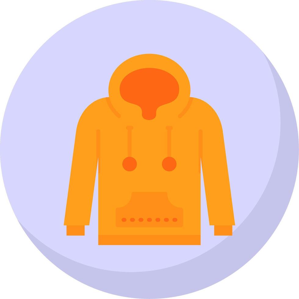 Hoodie Glyph Flat Bubble Icon vector