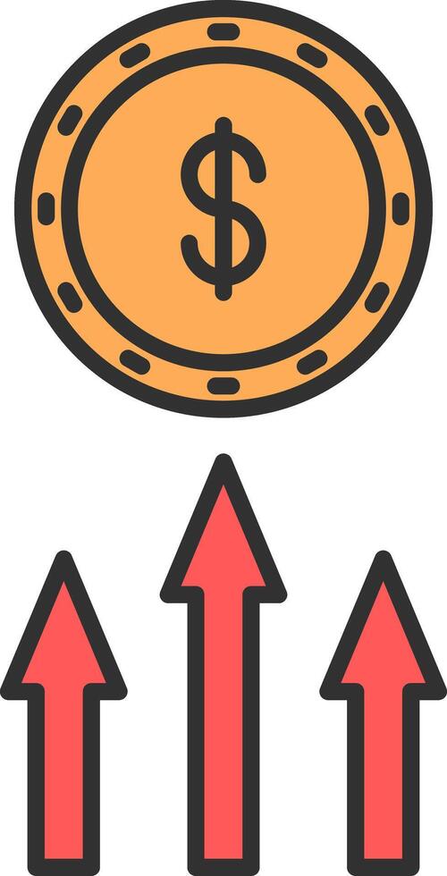 Income Line Filled Light Icon vector