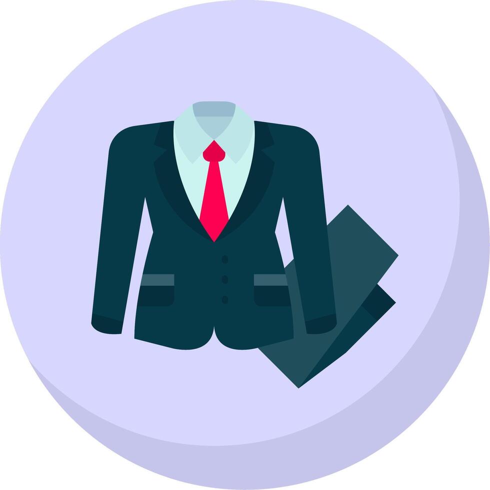 Business suit Glyph Flat Bubble Icon vector