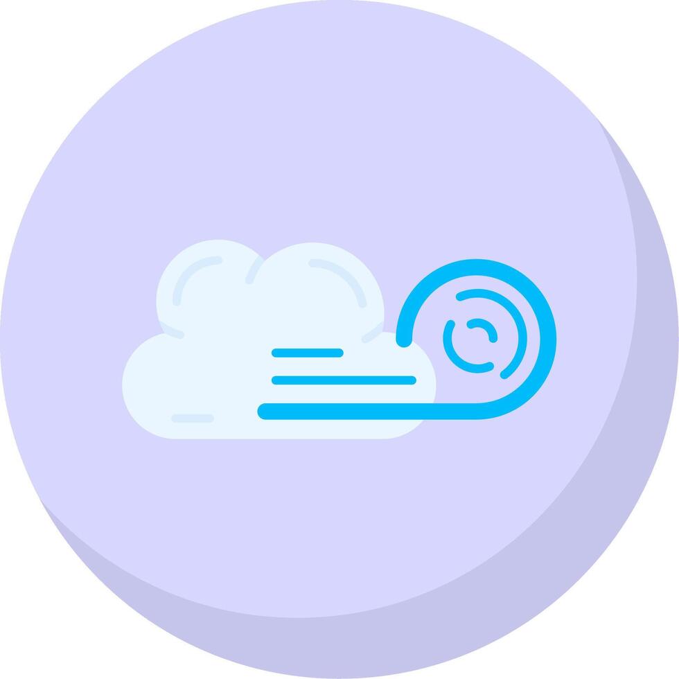 Wind cloud Glyph Flat Bubble Icon vector