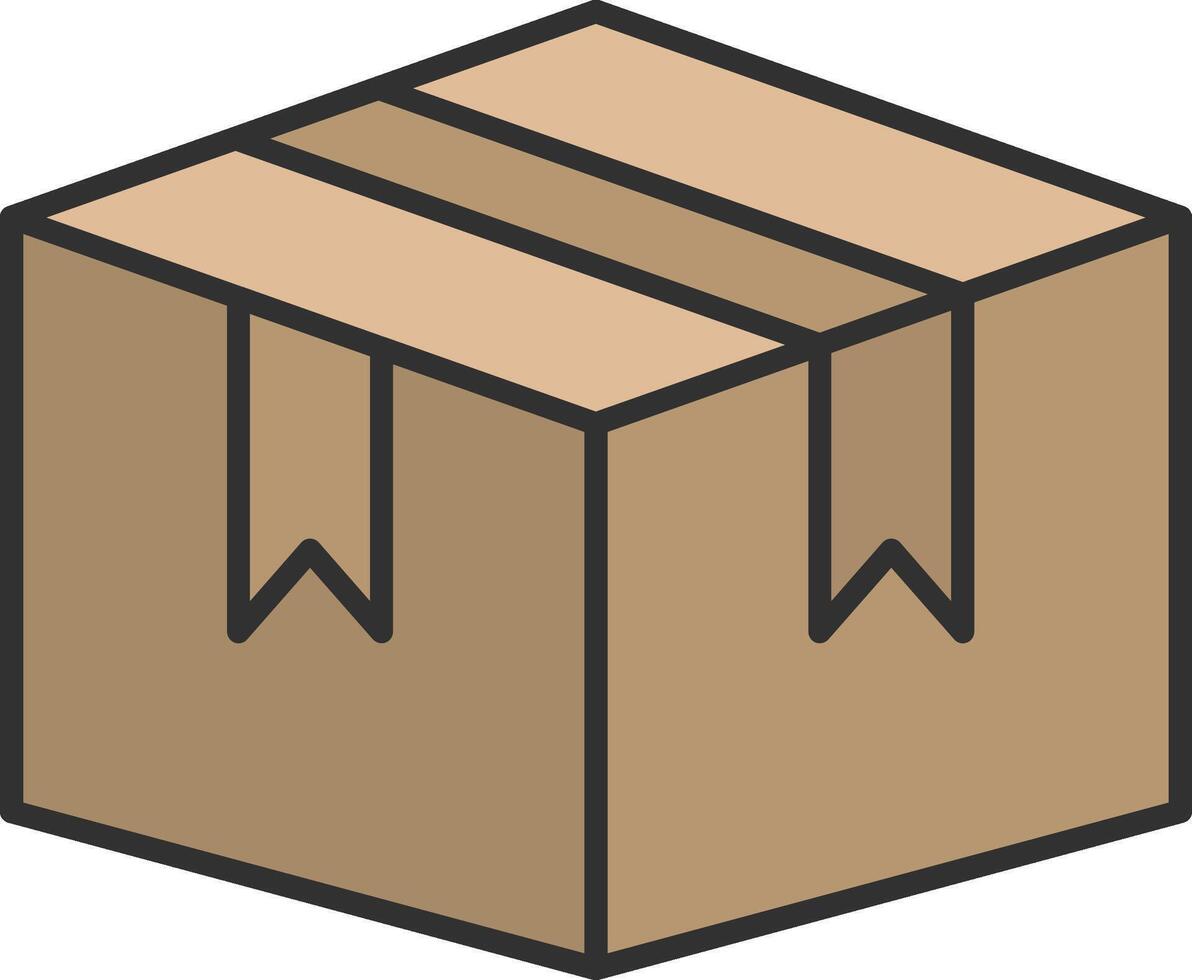 Delivery Box Line Filled Light Icon vector