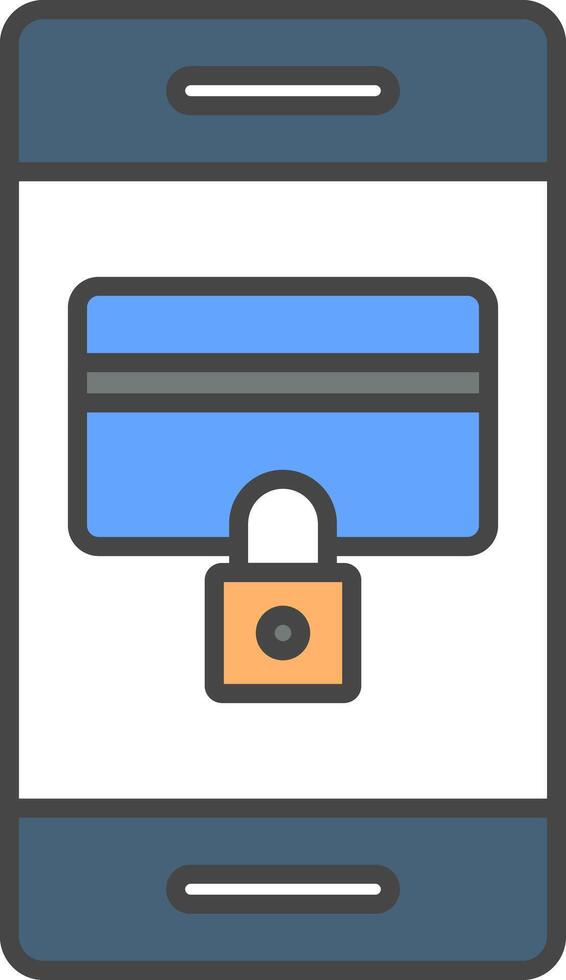 Secure Payment Line Filled Light Icon vector