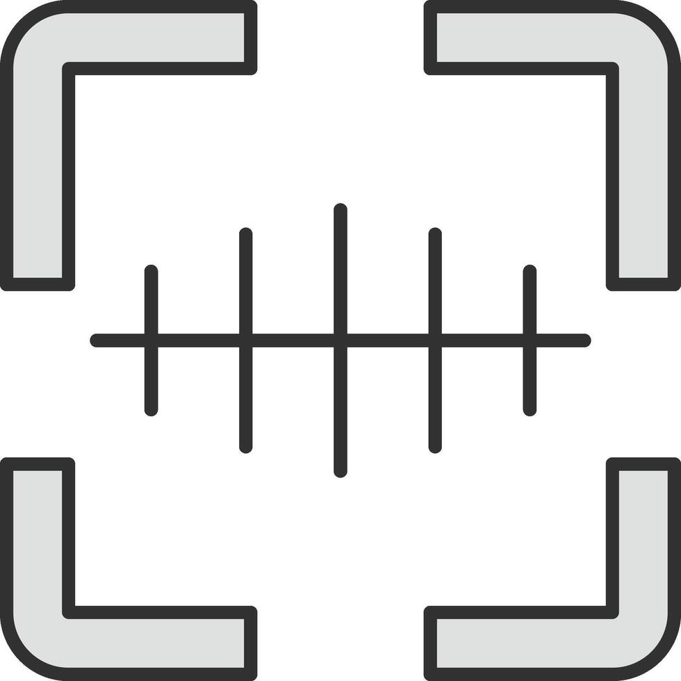 código de barras escáner línea lleno ligero icono vector