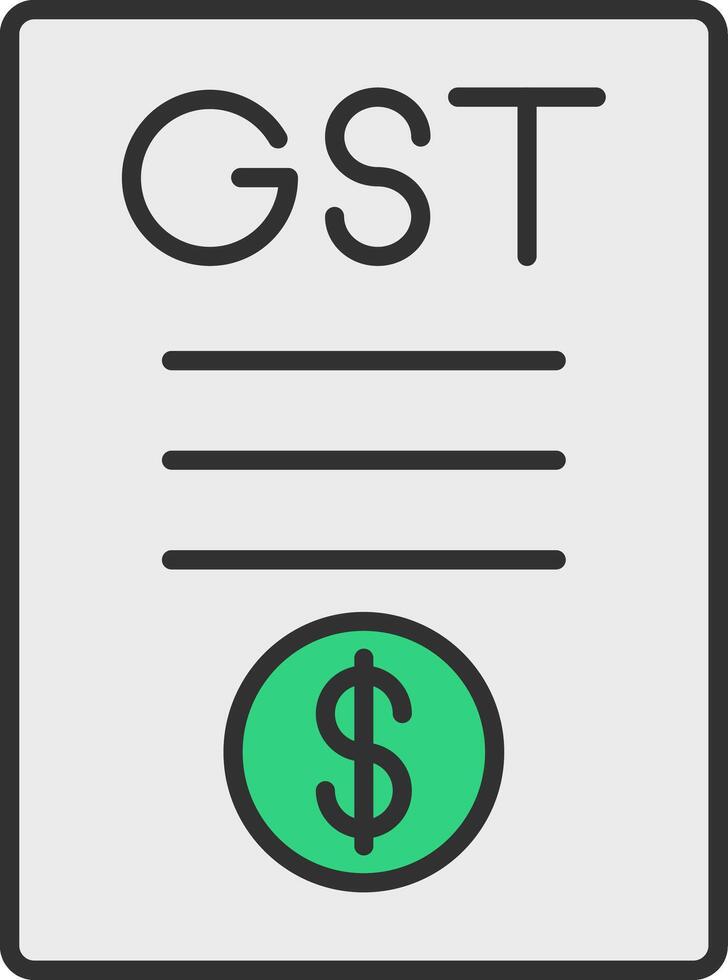 Gst Line Filled Light Icon vector