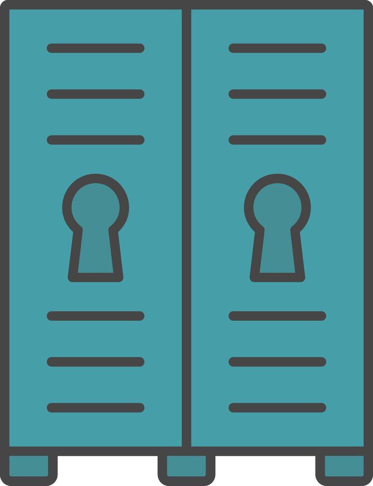 Lockers Line Filled Light Icon vector