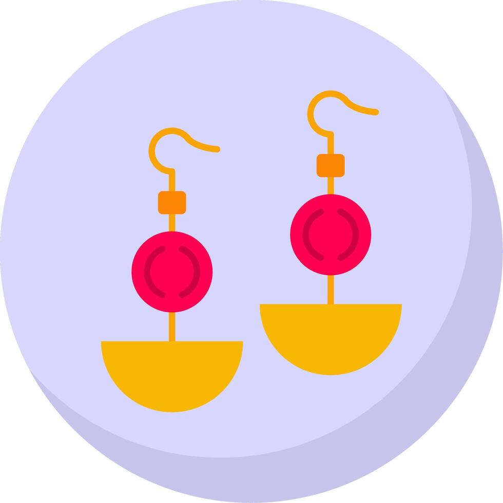 Earrnings Glyph Flat Bubble Icon vector