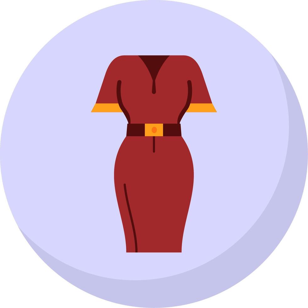 Mini dress Glyph Flat Bubble Icon vector
