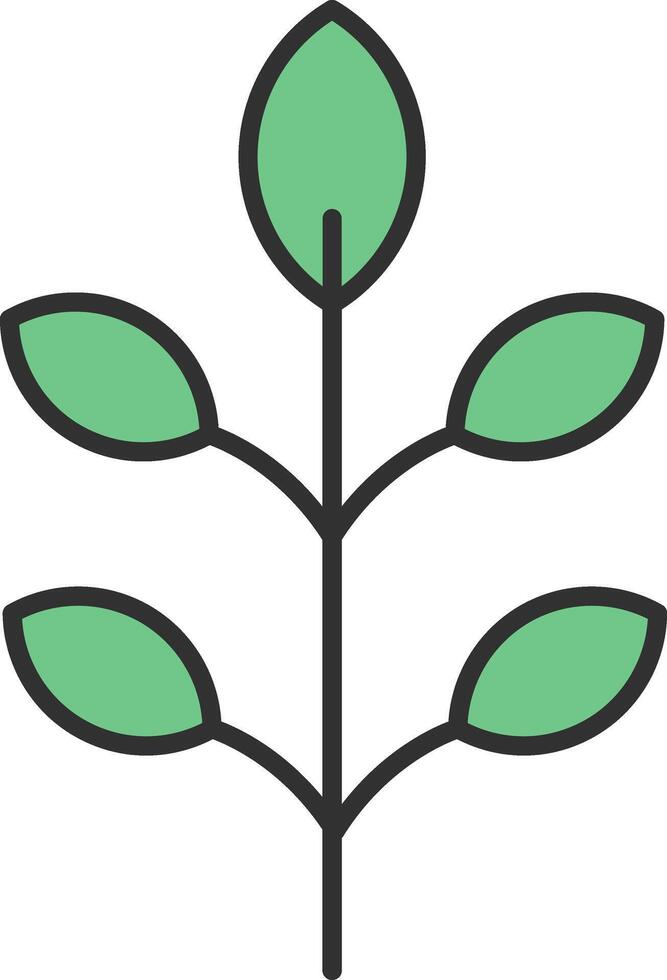 Leaf Line Filled Light Icon vector