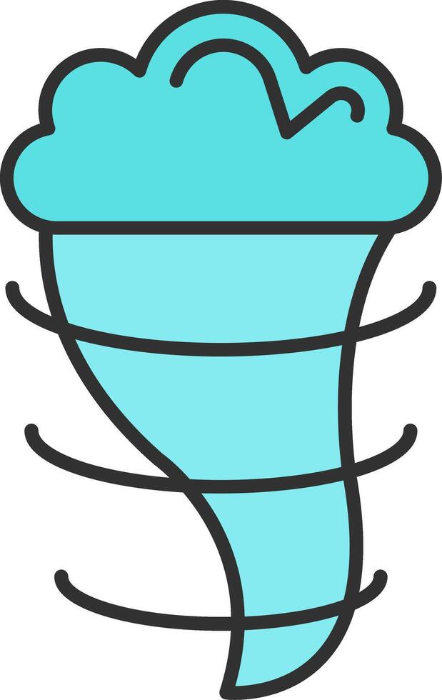 Windstorm Line Filled Light Icon vector