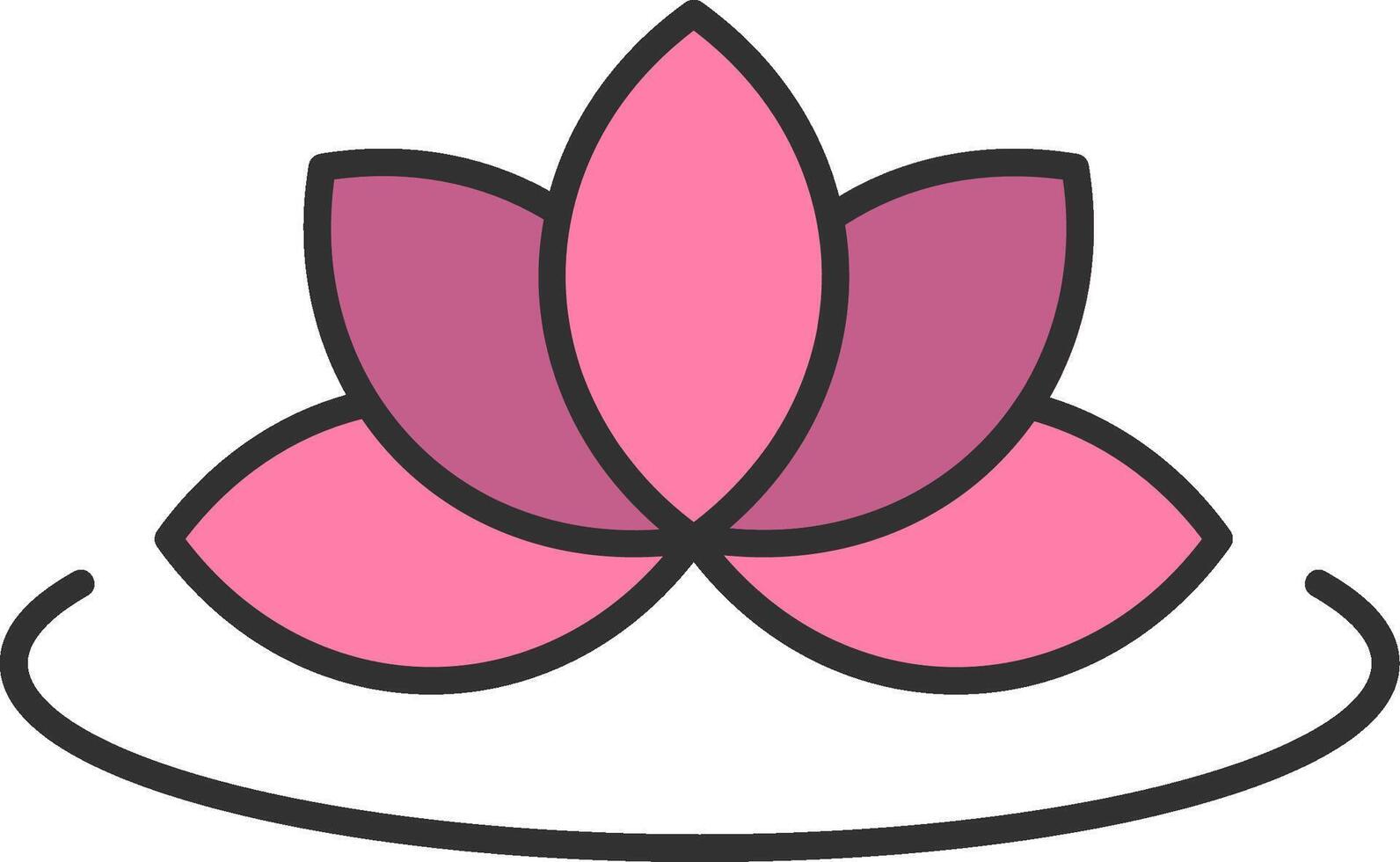 Lotus Line Filled Light Icon vector