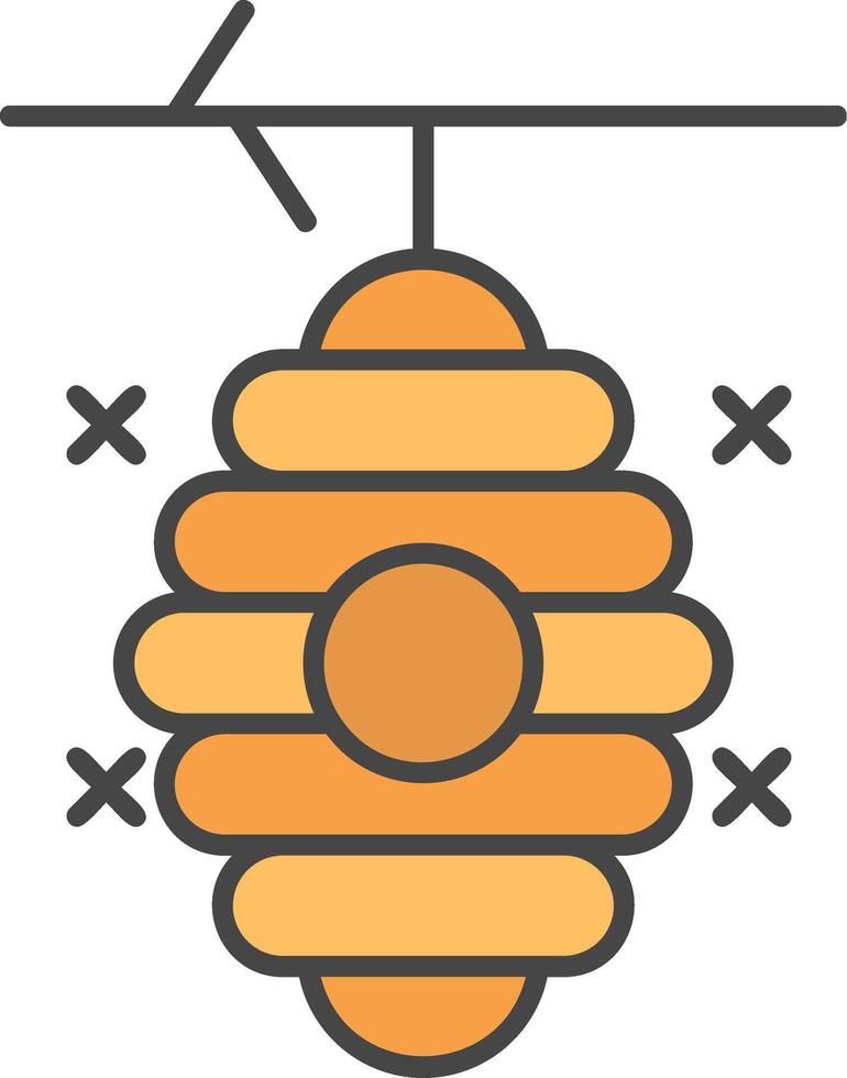 Beehive Line Filled Light Icon vector