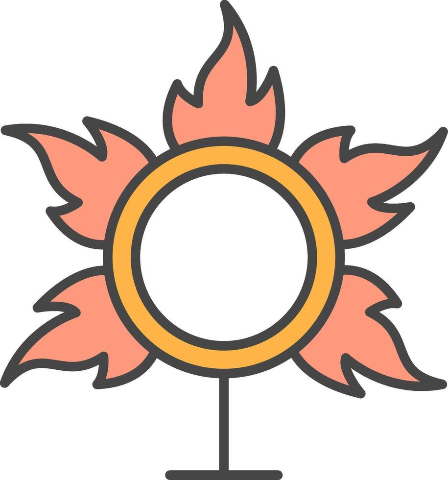 Ring Of Fire Line Filled Light Icon vector