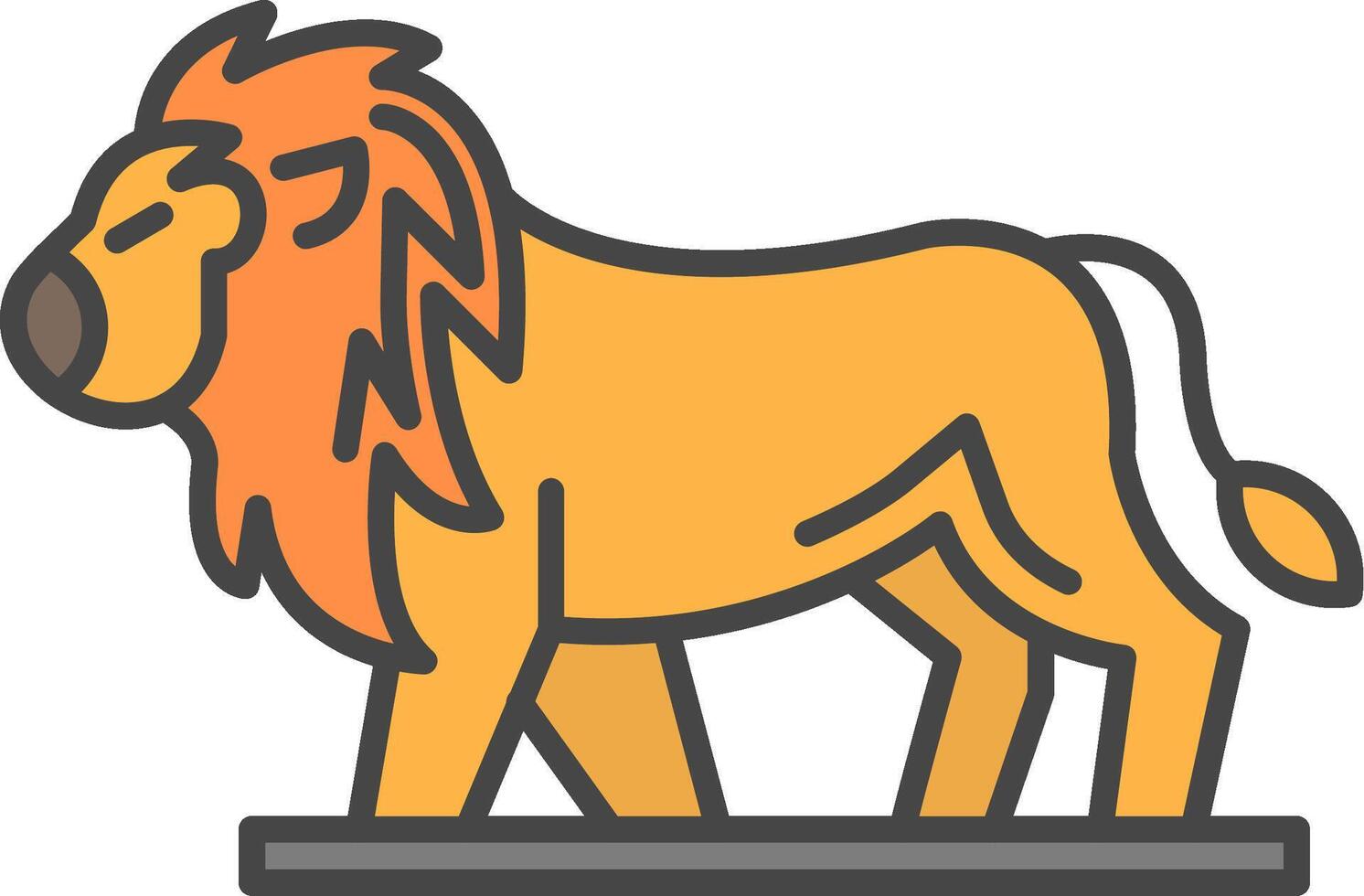 león línea lleno ligero icono vector