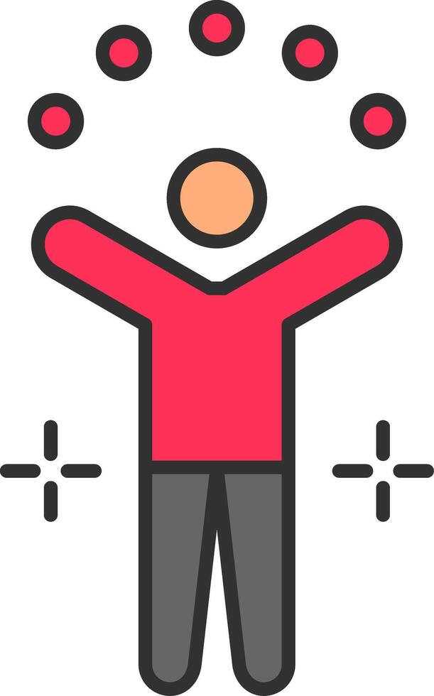 Juggling Ball Line Filled Light Icon vector