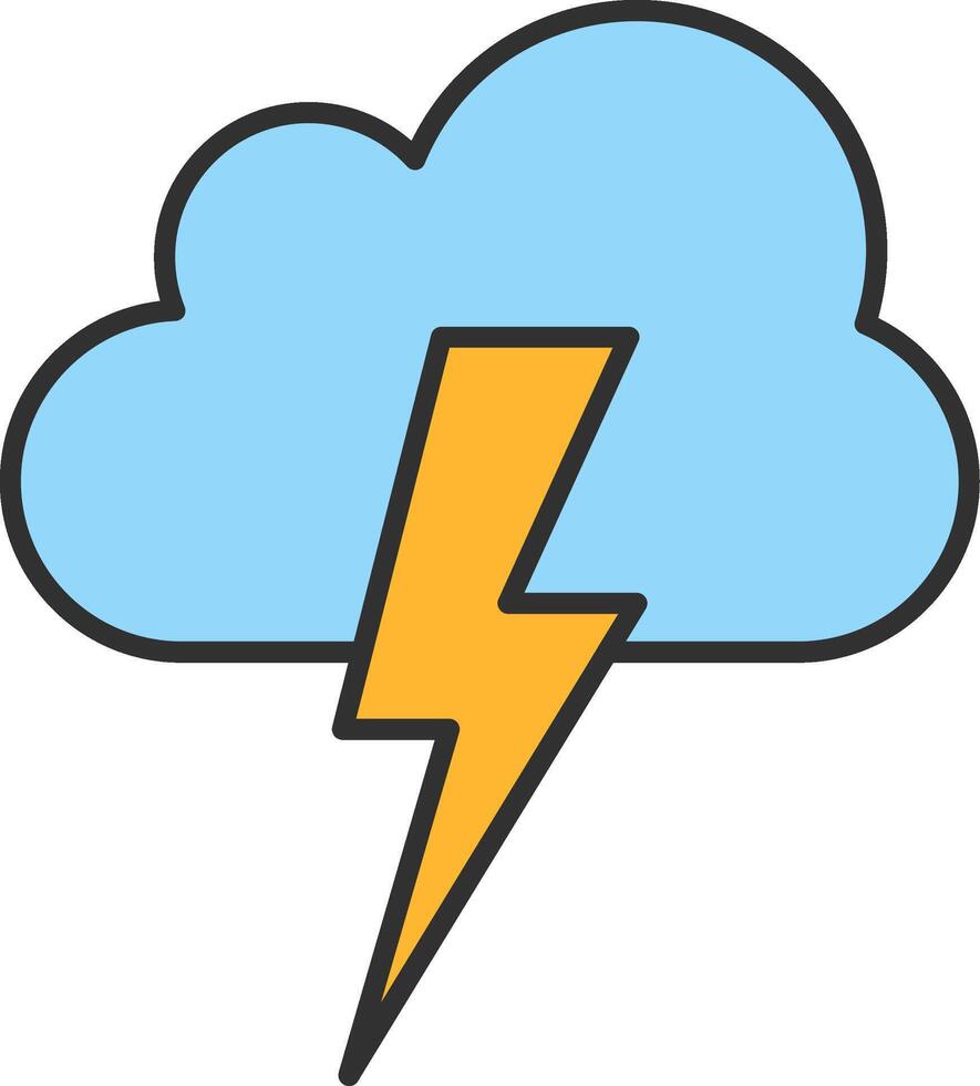 Lightning Line Filled Light Icon vector