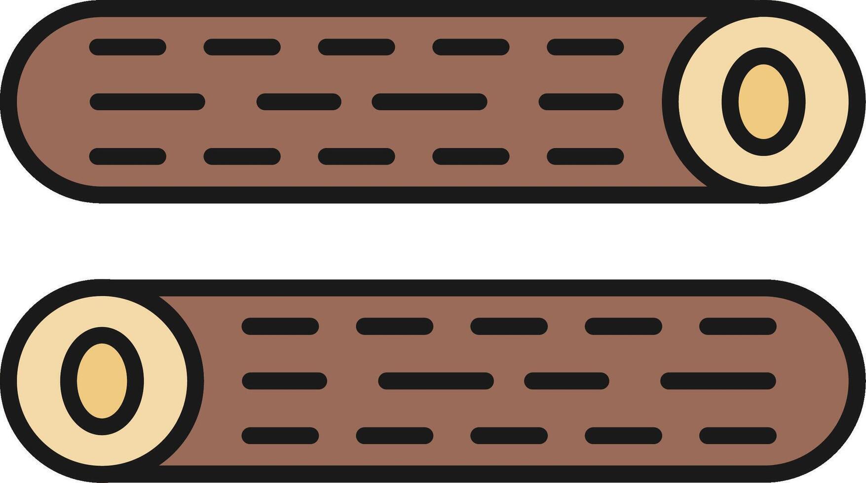 Wood Log Line Filled Light Icon vector