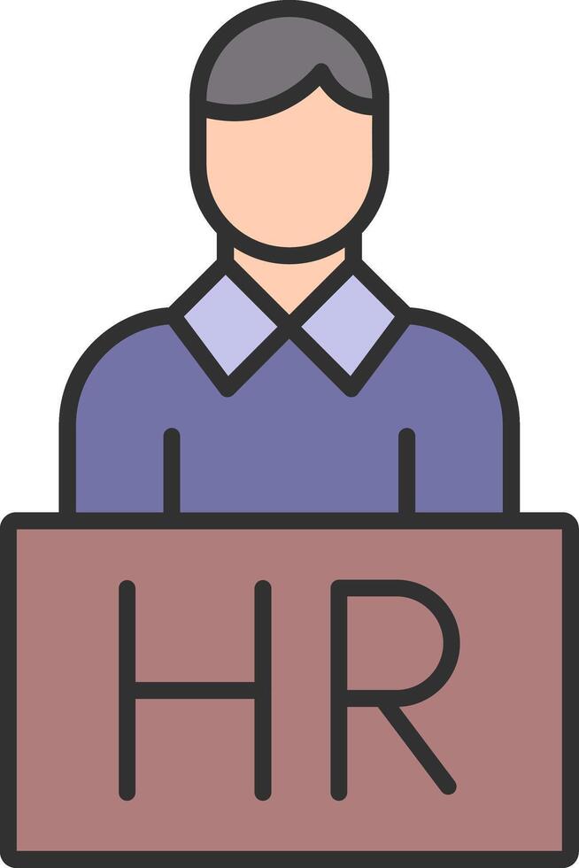 humano recursos línea lleno ligero icono vector