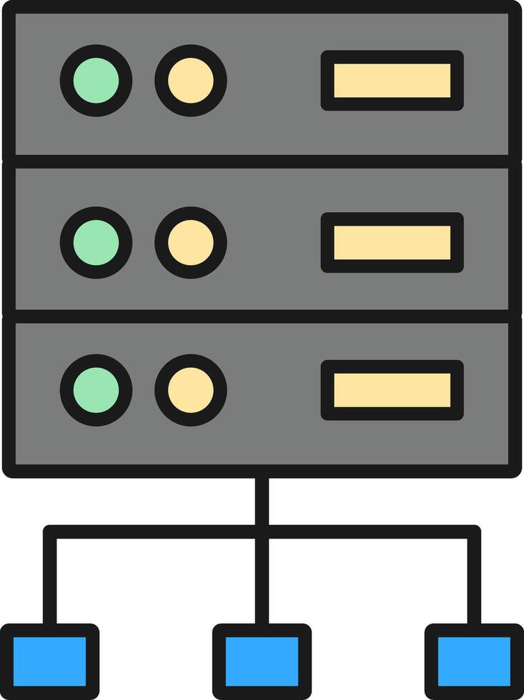 Structured Data Line Filled Light Icon vector